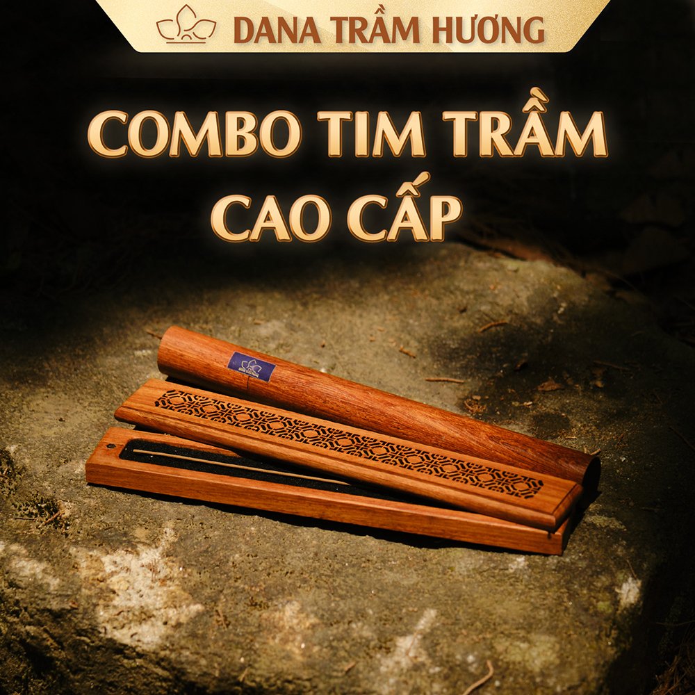 Bộ hộp quà tim trầm thư giãn DANA, Gỗ Hương