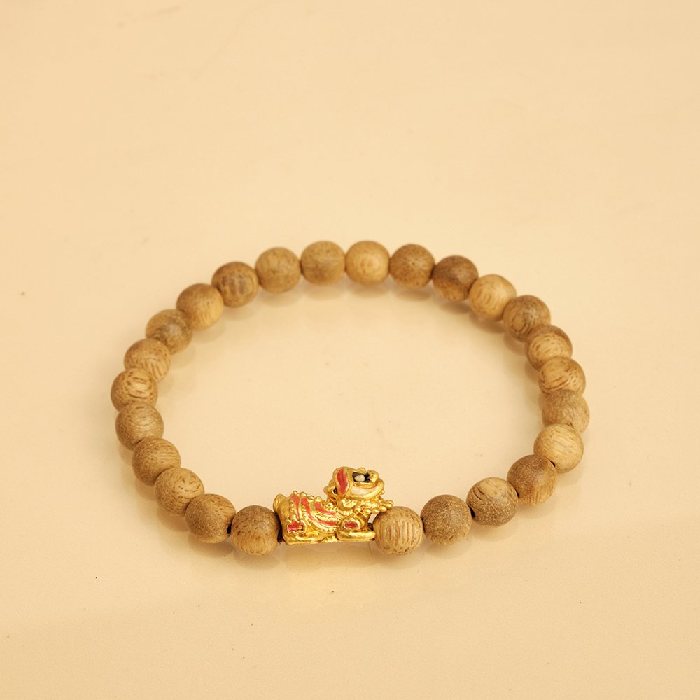 Vòng tay trầm hương -Trầm tự nhiên Việt Nam - Kỳ Lân Kim Bảo