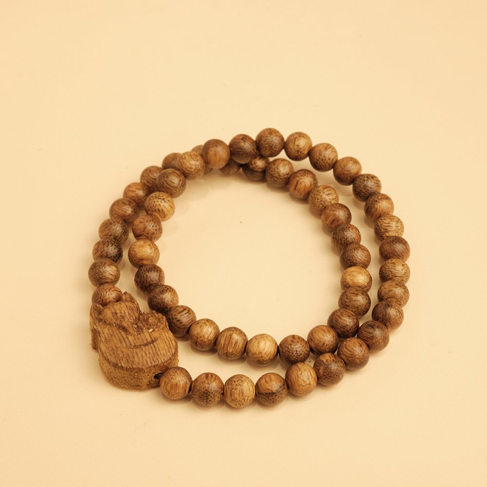 Vòng Tay Trầm Hương - Tâm Hương Linh Bảo - Trầm Tốc Vườn 6Li 2 Vòng