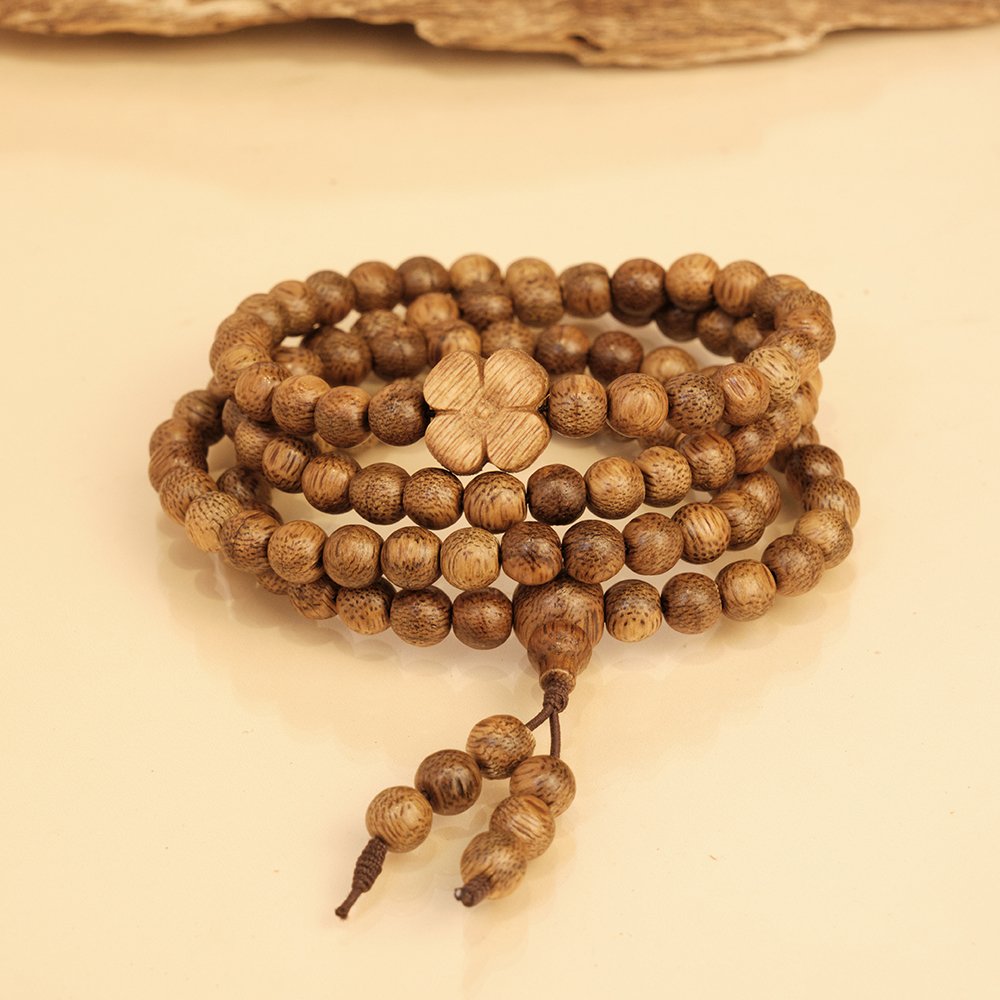 Vòng tay trầm hương Liên Hoa -Trầm tốc vườn 6li 108 hạt