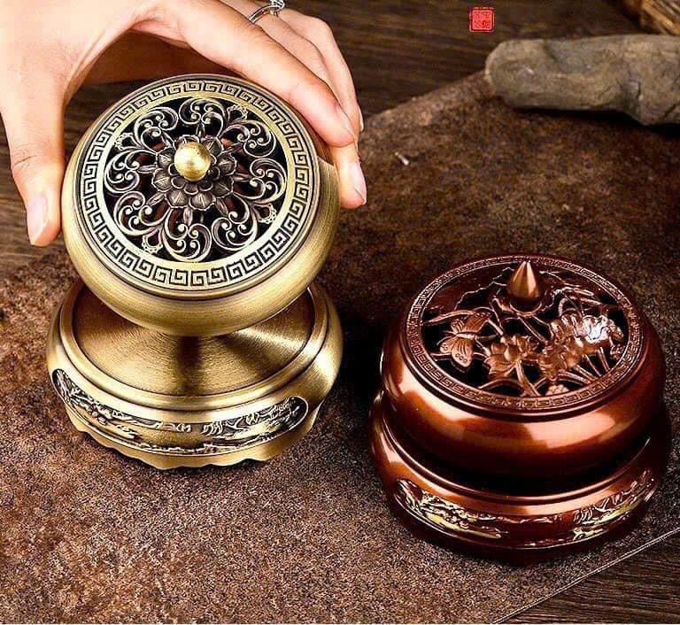 Lư Đồng 3 Chân Không Họa Tiết